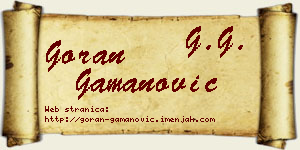 Goran Gamanović vizit kartica